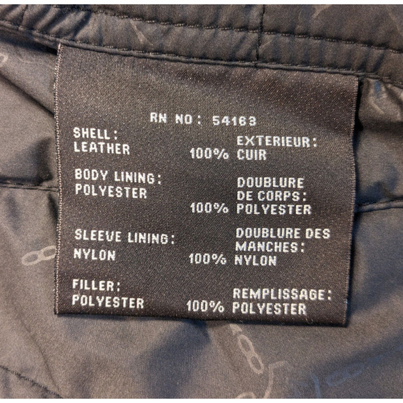 Andrew Marc Leather Coat Black Size XL Jacket Brown Contrasting Collar Pockets - Picture 2 of 9